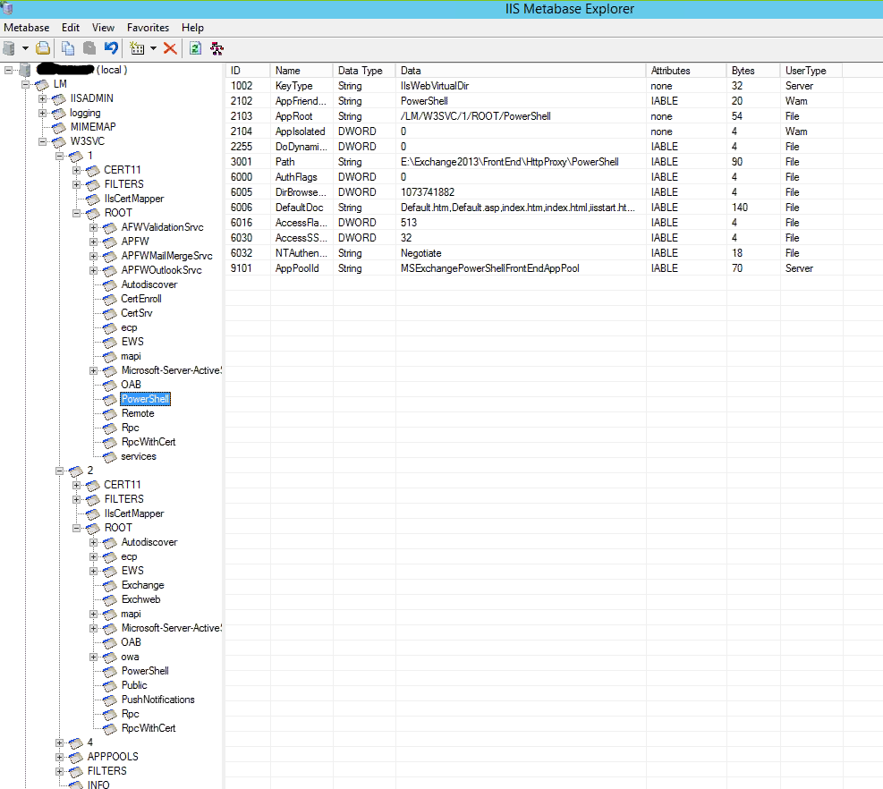 IIS Metabase Explorer 1.6